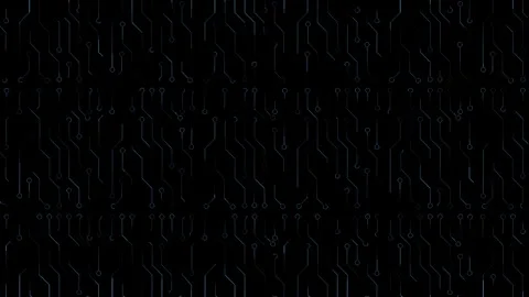Animated circuit board on black background. 4K video Video stock 259488181