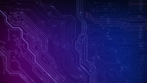 Animated circuit board. Digital technology background. Central computer Stock Footage 256239994