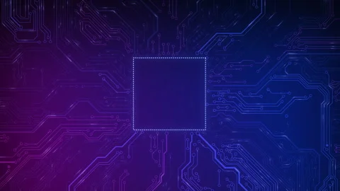Animated circuit board. Digital technology background. Central computer Stock Footage 260835571