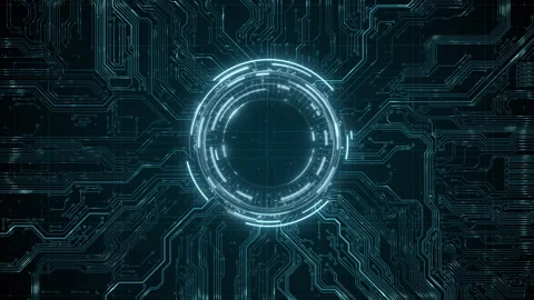 Animated circuit board. Digital technology background. Central computer Stock Footage 277441960