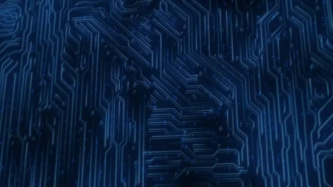 Animated circuit board. Digital technology protecting cybersecurity technology Stock Footage 333785645