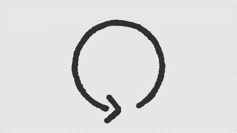 Animated circular arrow charcoal stroke icon Stock Footage 340285155