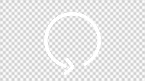 Animated circular arrow white line icon Stock Footage 342242855