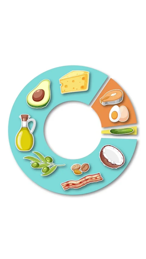 Animated Circular Chart of High-Fat Food Groups Filling In Stock Footage 320095115