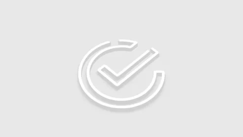 Animated circular check mark appearing with swirling motion over light gray.. Stock Footage 341228703