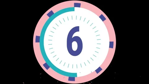 Animated circular countdown timers featuring colorful confetti particles 库存影片 344239236