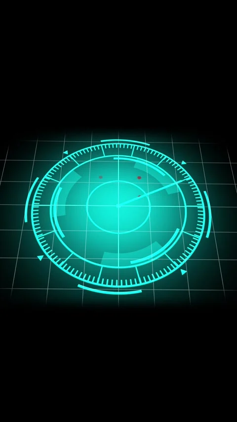 Animated circular HUD interface vertical video loop with sci-fi radar and d.. Stock Footage 344282544