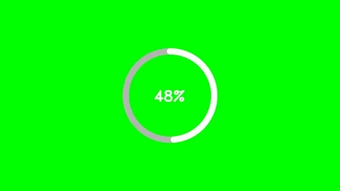 Animated circular loading indicator on a vibrant green screen Видео 338287801