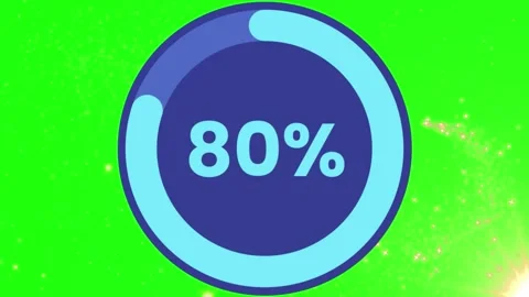 Animated Circular Loading Progress Bar 80 Percent Status on Green Screen Stock Footage 336661315