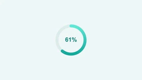 Animated circular loading spinner filling to 100 percent, teal Vídeos de archivo 342594984