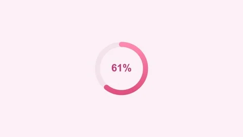 Animated circular loading spinner filling to 100 percent, pink Vídeos de archivo 342594988