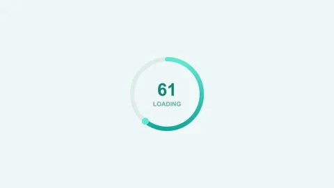 Animated circular percentage loader counting to one hundred, teal Vídeos de archivo 342594878