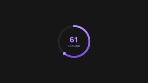 Animated circular percentage loader counting to one hundred, dark violet Vídeos de archivo 342594920