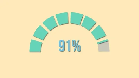 Animated circular progress bar loading from twelve to hundred percent on ye.. Vídeo Stock 334352507