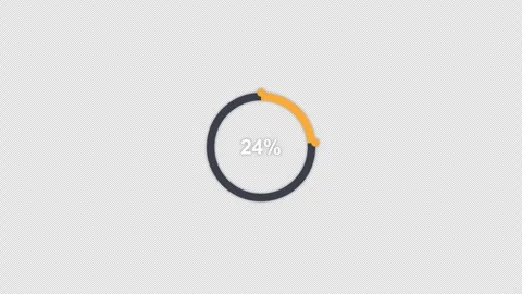 Animated Circular Progress Ring 25 percent Overlay Alpha 4K Видео 339273666