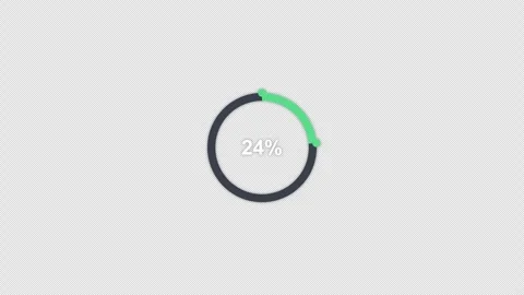 Animated Circular Progress Ring 25 percent Overlay Alpha 4K Stockbeeldmateriaal 339273668