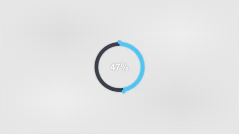 Animated Circular Progress Ring 50 percent Overlay Alpha 4K Vidéo 339273662