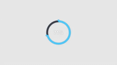 Animated Circular Progress Ring 75 percent Overlay Alpha 4K Vídeo Stock 339273645