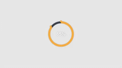 Animated Circular Progress Ring 90 percent Overlay Alpha 4K 動画素材 339273627