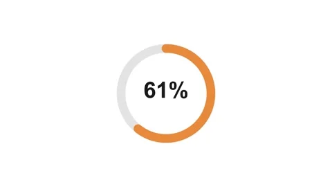Animated circular ring progress gauge reaching completion, green to red Видео 342597369