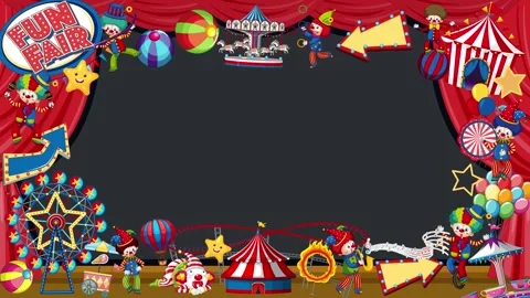 Animated Circus and Funfair Border Frame with Central Copy Space Stock Footage 346427726