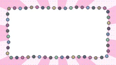 Animated Circus Candy Border Frame Loop with Copy Space Stock Footage 348124586