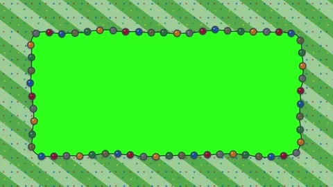 Animated Circus Light Bulb Border Frame with Green Screen Stock Footage 348633635