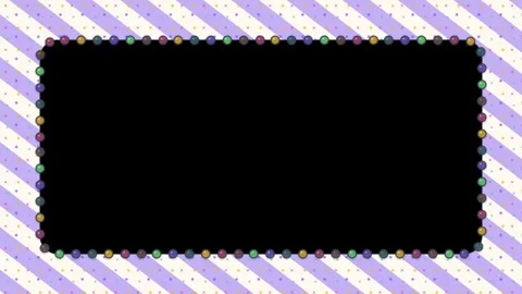 Animated Circus Party Border Frame Loop with Moving Striped Pattern Stock Footage 345125171