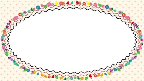 Animated Circus Pop Oval Frame Border with Copy Space Stock Footage 345304260