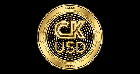Animated CK USD (CKUSD) cryptocurrency gold coin Stock Footage 102860247