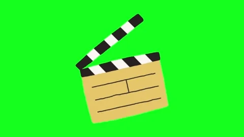 Animated clapper board on green screen for film and video production Video stock 332394606