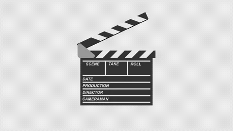 Animated clapper board open and close Stock Footage 296178053