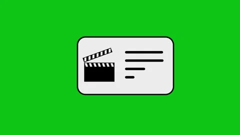 Animated clapperboard and checklist appearing on a white rectangle over gre.. 스톡 동영상 346496825