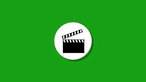 Animated clapperboard icon appearing on green screen background for video p.. Stock Footage 329272475