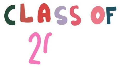 Animated "Class of 2025" with graduation caps and confetti Stock Footage 313864676