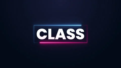 Animated class sign. neon effect. Video stock 253884510