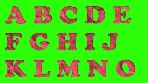 Animated clay font isolated on chrome key green screen background animation all Stock Footage 82562756
