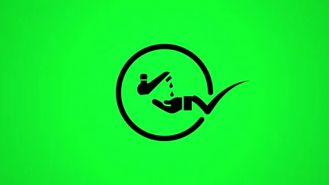 Animated clean hand icon, wash hands sign, stop virus animation, wash your .. Stock Footage 346498084