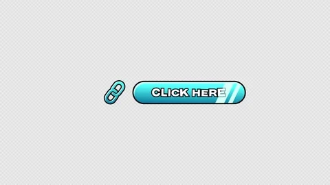 Animated Click Here Button with Link Icon on Transparent Background 스톡 동영상 346972997
