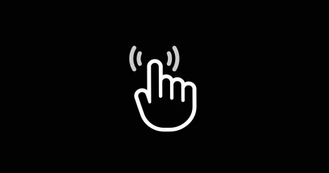 Animated clicking cursor. Hand cursor. 4k video.  Motion graphic design. 動画素材 153136449