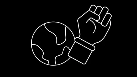 Animated climate crisis icons in thin line style Stock Footage 314617454