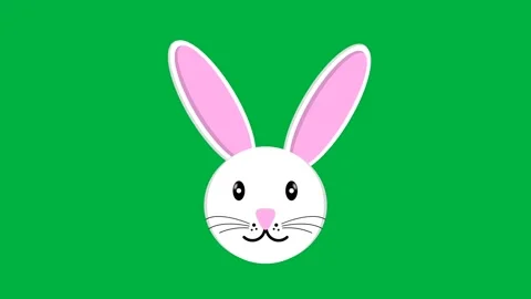 Animated clip of white big rabbit on green screen Stock Footage 266787639