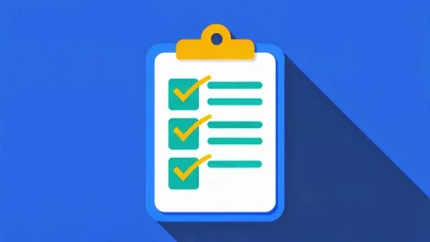 Animated clipboard checklist icon with checkmarks. Stock Footage 339168832