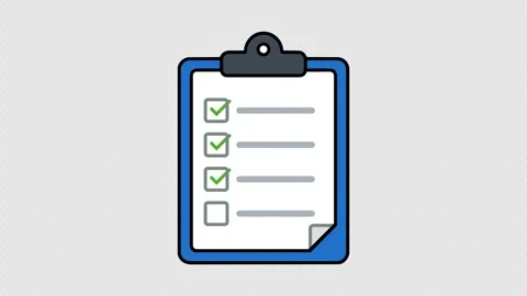 Animated Clipboard Checklist Task Completion Loop Stock Footage 336465210