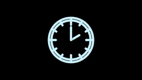 Animated Clock With Alpha Channel. Stock Footage