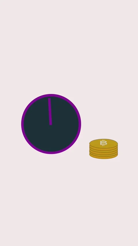 Animated clock and thai baht coins representing financial time and investme.. Stock Footage 315015599