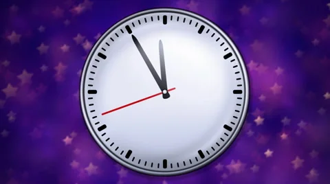 Animated clock with christmas background Stock Footage 46174824