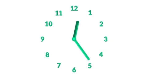 Animated clock counting down 12 hours over 30 seconds Stock Footage 95388872