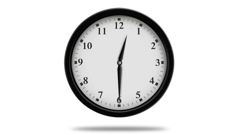 Animated clock counting down 12 hours over 30 seconds. Seamlessly loops. Time la Stock-Footage 105245515