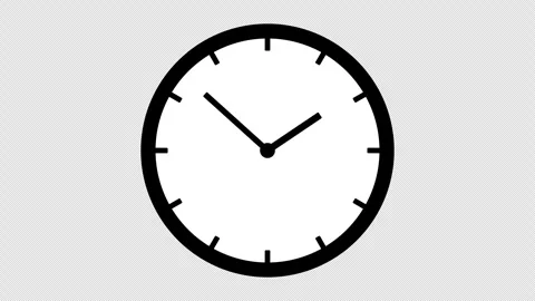 Animated clock counting down 24 hours day. Video stock 263954096